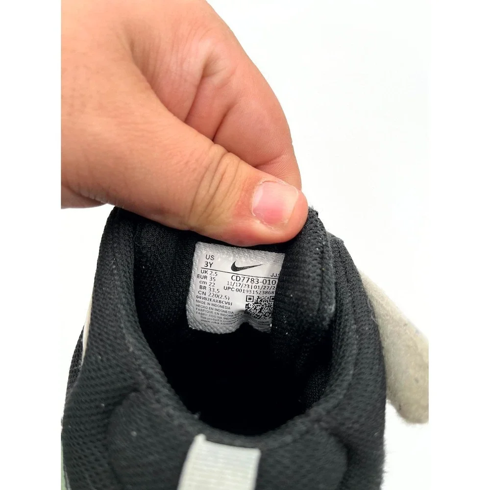 Nike Court Borough Mid 2 Unisex Kids 3 Casual Shoes Black‎ White Leather Sneaker